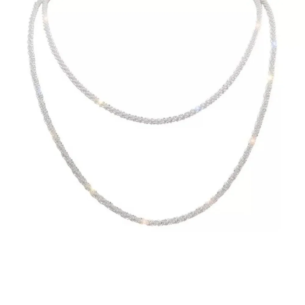 Silver Choker Necklace for Women Rhinestone Crystal Chain Jewelry Engage… - Picture 5 of 5